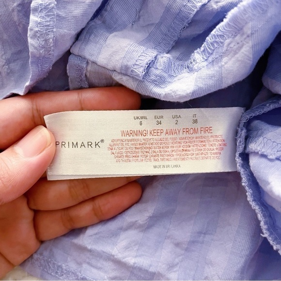 Primark Cropped Blouse Womens Size 2 Lilac Puff-Sleeve Off-Shoulder Soft Casual - Picture 9 of 11